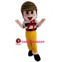 Little Boy Wearing Detective Hat Mascot Costume
