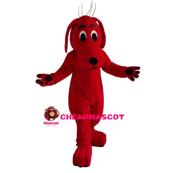 Red Dog With Protruding Mouth Mascot Costume