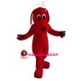 Red Dog With Protruding Mouth Mascot Costume