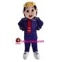Big Face Boy Wearing Blue Sailor Suit Mascot Costume