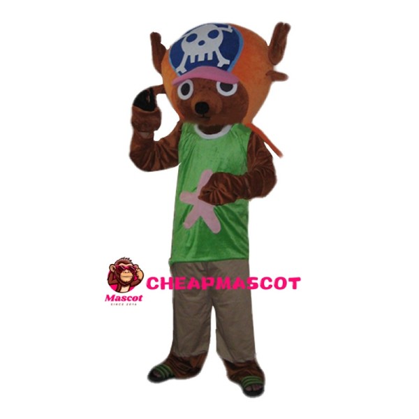 Reindeer Chopper With Pirate Hat Mascot Costume