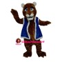 Tiger Wearing Blue Plush Waistcoat Mascot Costume