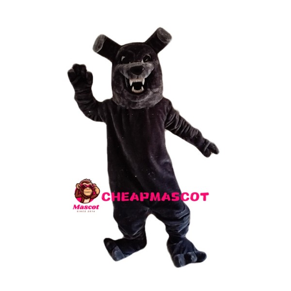 Manic Black Dog Mascot Costume