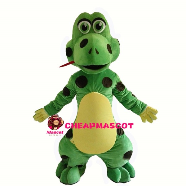 Cartoon Green Snake With Feet Mascot Costume