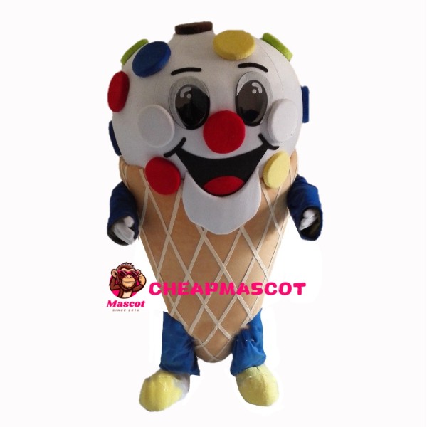 Colorful Bean Cone Ice Cream Mascot Costume