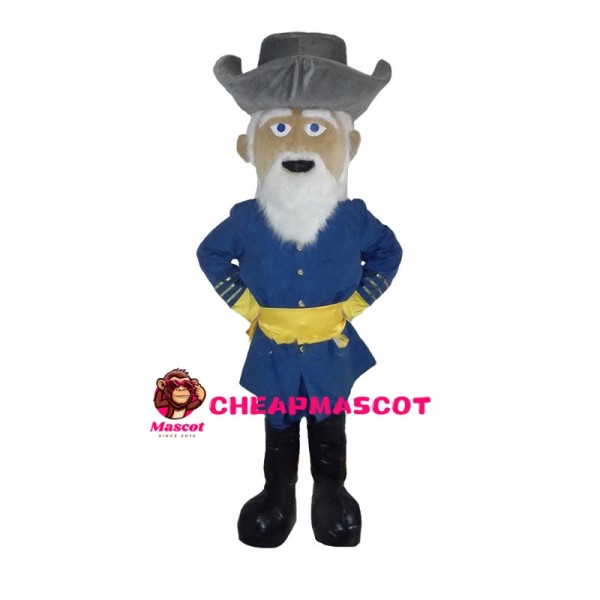 White Beard Grandpa Officer Mascot Costume