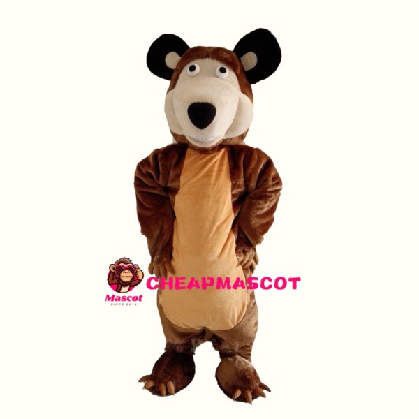 Simple-minded Brown Bear Mascot Costume