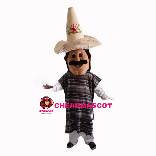 Mustache Businessman Wearing Gown Mascot Costume