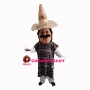 Mustache Businessman Wearing Gown Mascot Costume