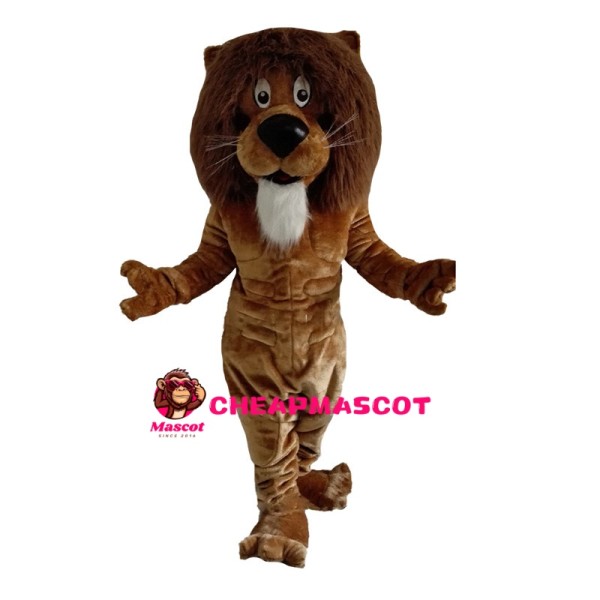 Muscular Male Lion Mascot Costume