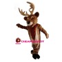 Cheerful Brown Reindeer Mascot Costume