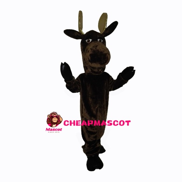 Droll Fawn With Golden Horns Mascot Costume