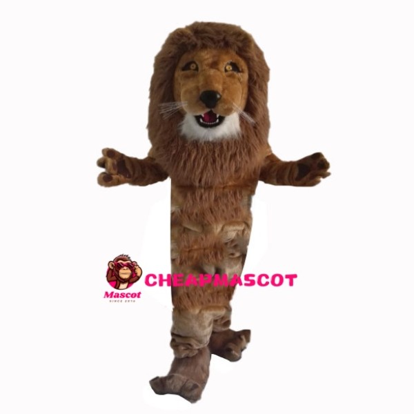 Arrogant Brown Lion Mascot Costume