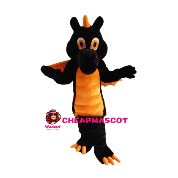 Black & Orange Flying Dragon Mascot Costume