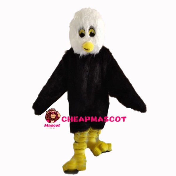 Bald Black Eagle Mascot Costume
