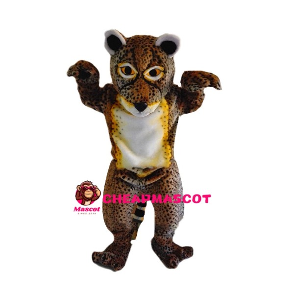Stout Leopard With White Belly Mascot Costume
