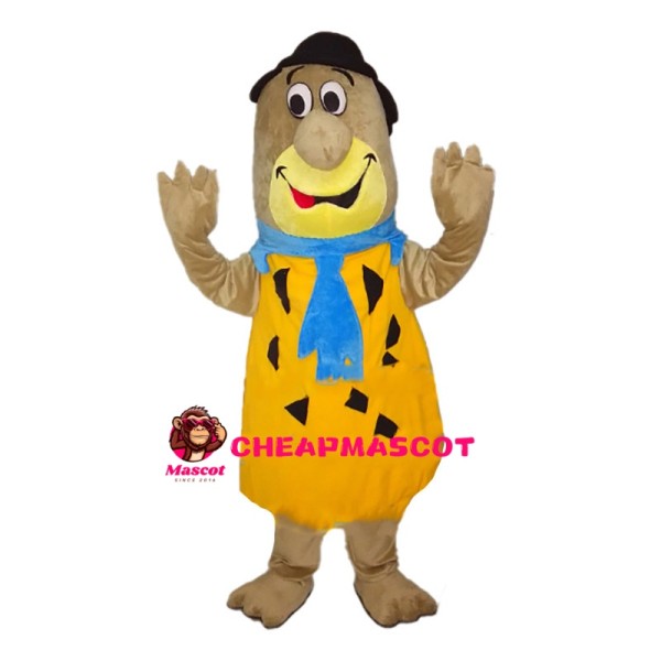 Cartoon Marmot With Yellow Vest Mascot Costume