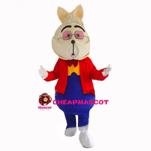 Knowledgeable Rabbit Professor Mascot Costume