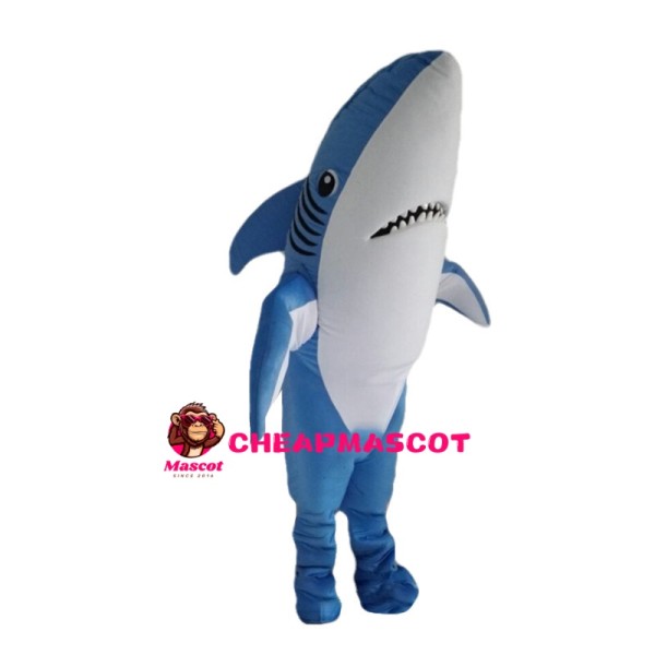 Cruel White Shark Mascot Costume