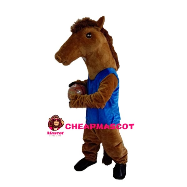 Brown Horse Playing Basketball Mascot Costume