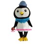 Slim Little Penguin With Blue Hat Mascot Costume