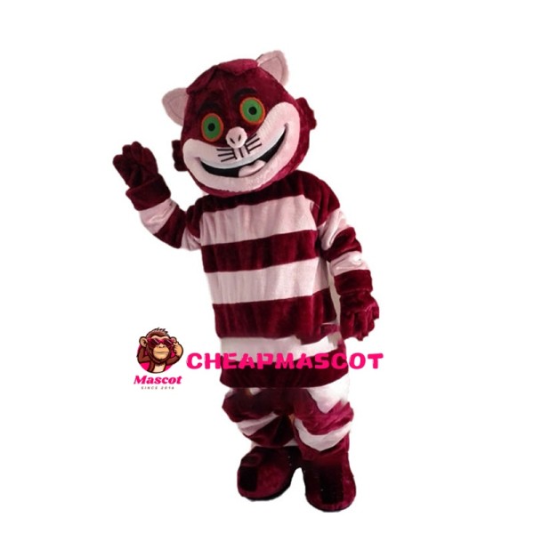 Diverting Purple Striped Cat Mascot Costume