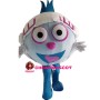 Round Body Light Blue Doll Mascot Costume