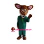 Professor Deer In Green Coat Mascot Costume
