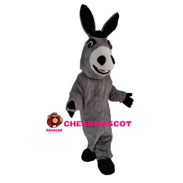 Clumsy Gray Donkey Mascot Costume