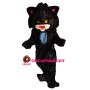 Furry Black Cat Mascot Costume
