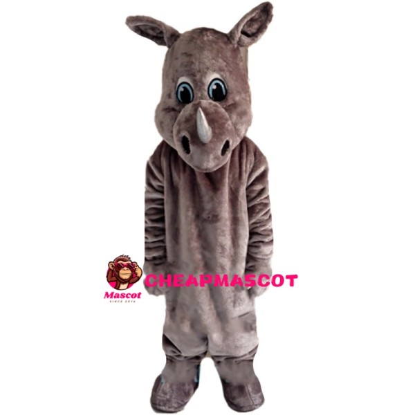 Skinny Rhino With Blue Eyes Mascot Costume