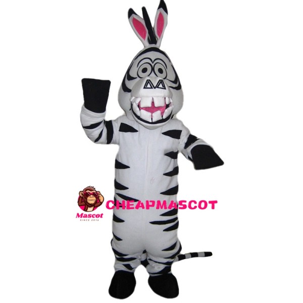 Interesting Zebra With Buck Teeth Mascot Costume