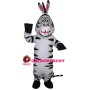 Interesting Zebra With Buck Teeth Mascot Costume