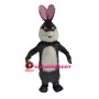 Flexible Grey & White Rabbit Mascot Costume