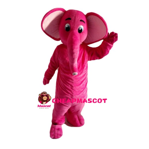 Optimistic Rose Red Elephant Mascot Costume