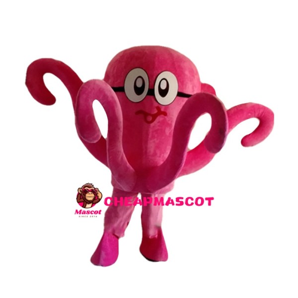 Swimming Pink Octopus Mascot Costume