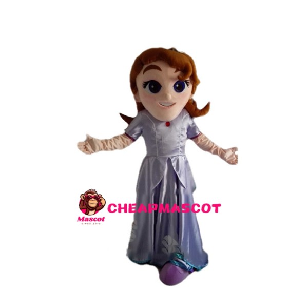 Elegant Princess With Light Purple Dress Mascot Costume
