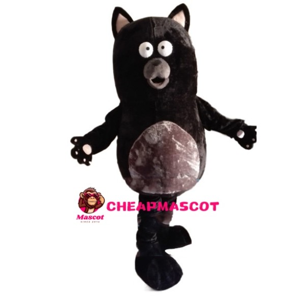 Confused Black Raccoon Mascot Costume