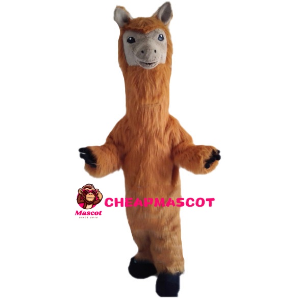 Stubborn Brown Alpaca Mascot Costume