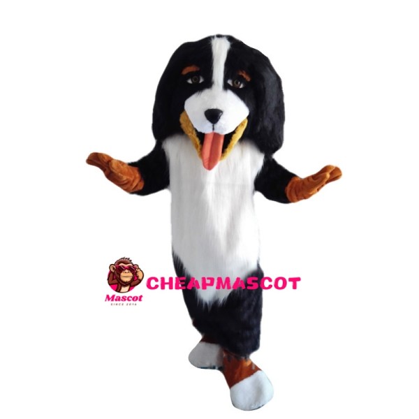 Foolish Black & White Dog Mascot Costume