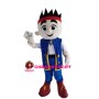 Short Hair Boy With Red Headband Mascot Costume