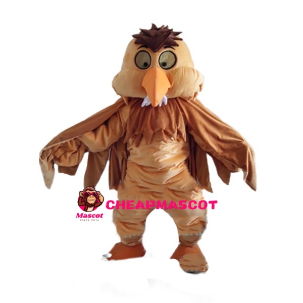 Big Head Brown Eagle Mascot Costume