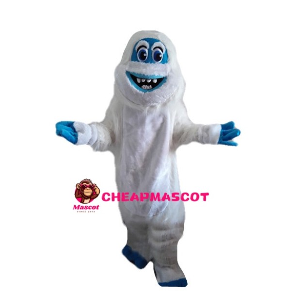 Short Plush White Monster Mascot Costume