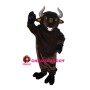 Brown Bull With Silver Horns Mascot Costume