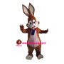 Brown Rabbit With Tag Mascot Costume