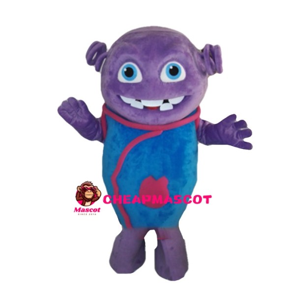 Purple Monster With Coil Ears Mascot Costume