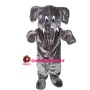 Short Plush Grey Elephant Mascot Costume
