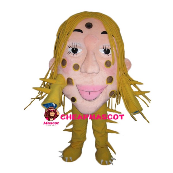 Scary Face Full Of Pockmarks Mascot Costume