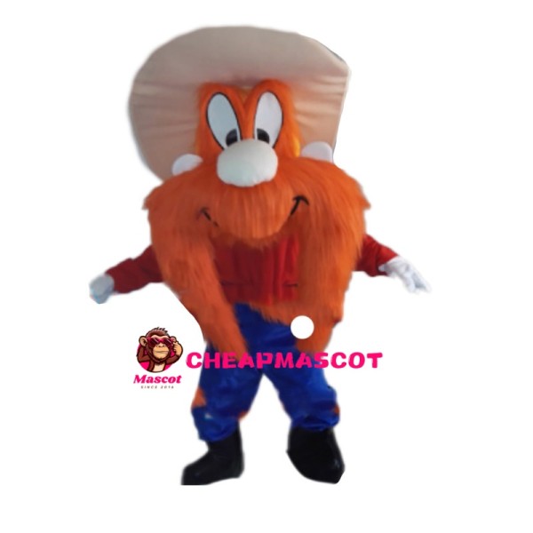 Dwarf With Full Face Orange Hair Mascot Costume