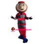 Player In Striped Shirt Mascot Costume For Team